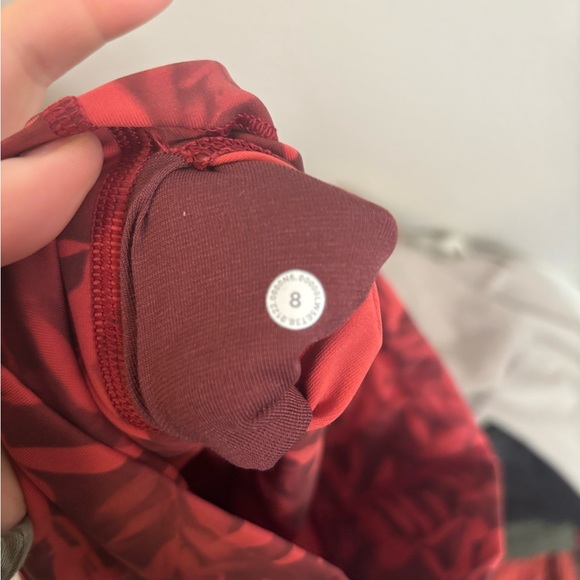 Lululemon Wunder Under High-Rise Tight 25" *Luxtreme Spray Leaf Fireside Red 8 - Picture 10 of 10